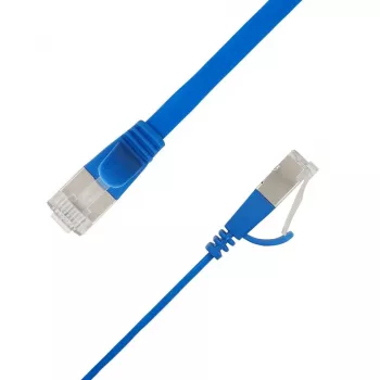 LinkIT plakans U/FTP Cat6A zils 4m AWG (STP-FL6A-00400-BL)