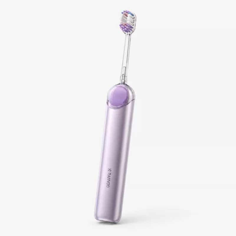 RANVOO PQ5 Pure Sonic elektriskā zobu birste, purpura, 5 režīmi, 4 uzgaļi, USB uzlāde