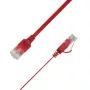 LinkIT plakans U/UTP Cat6A Ethernet tīkla kabelis, sarkans, 1,5m, 10 Gbps, 500 MHz, 32 AWG UTP-FL6A-00150-RD