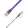 LinkIT plakans U/FTP Cat6A violets 0,2m tīkla kabelis (STP-FL6A-00020-PU)