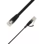LinkIT plakans U/FTP Cat6A Ethernet komutācijas kabelis 3,5m melns STP-FL6A-00350-BLK