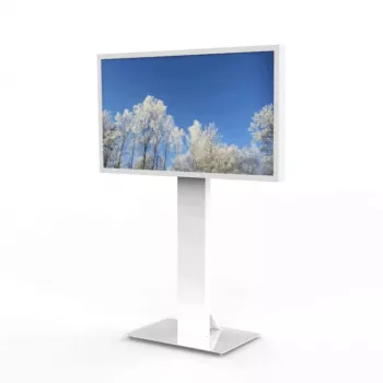 HI-ND MOUNTS HI-ND grīdas statīvs Glass Universal 49-65 balts RAL 9003 displeja grīdas statīvs FS0000-5001-01