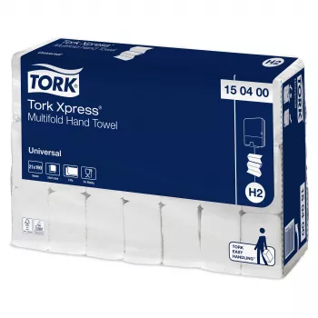 Tork Xpress H2 Universal salokāmie papīra dvieļi rokām 150400, 2 kārtu, balti, 3990 dvieļi