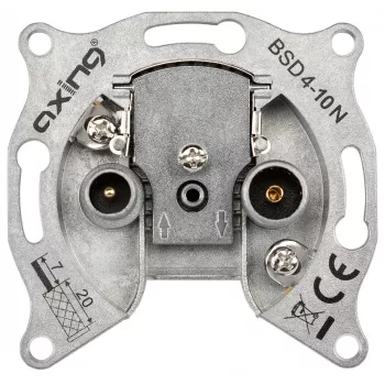 AXING BSD 4-10N Multimediju antenas sienas kontaktligzda, 4 izejas, 5-1006 MHz, 10 dB, Iebūvējama BSD00410N