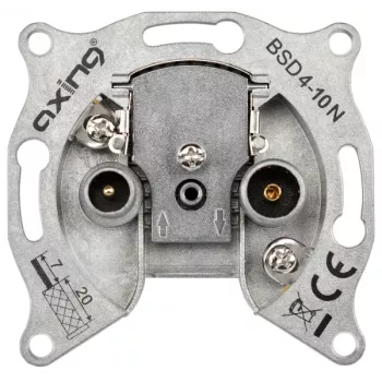 AXING BSD 4-10N Multimediju antenas sienas kontaktligzda, 4 izejas, 5-1006 MHz, 10 dB, Iebūvējama BSD00410N