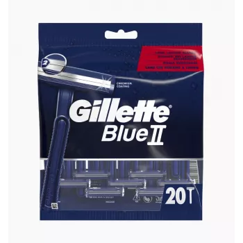 Gillette Blue II vienreizlietojamie skuvekļi vīriešiem, 20 gab., divas asmeņu plāksnītes ar Lubrastrip 7702018466757