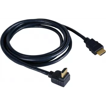 Kramer C-HM/RA-6 ātrdarbības HDMI kabelis ar Ethernet, HDMI tēviņš uz leņķa HDMI tēviņu, 1,8m, trīskārši ekranēts, pelēks, 4K atbalsts 97-0143006