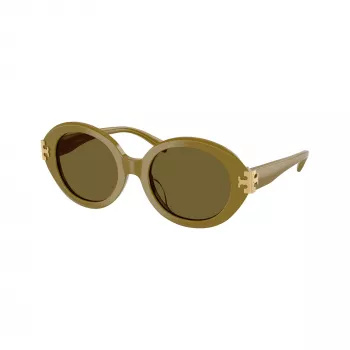 Tory Burch TY7210U sieviešu kaķa acs saulesbrilles, tumši havannas rāmis, brūnas gradienta lēcas, 53-18-145 mm, UV aizsardzība TY7210U201073