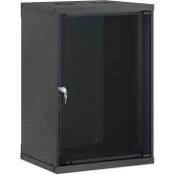 Intellinet 19 inch sienas montāžas skapis, Basic Line, 15U, 400 mm dziļums, melns RAL 9005 716710