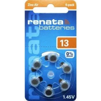 Renata ZA13.DP6 0HG cinka-gaisa dzirdes aparāta baterija PR48, 1,4 V, 305 mAh, 6 gab.