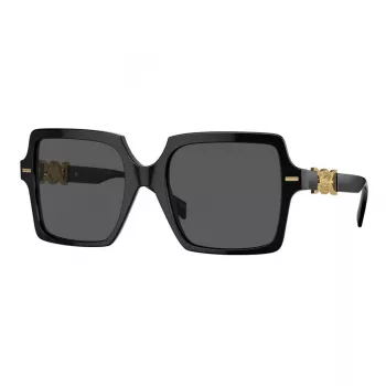 Versace VE4441 GB1-87 sieviešu kvadrātveida saulesbrilles, melnas/pelēkas, 55mm
