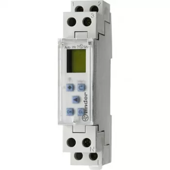 FINDER 127100240000 digitālais programmējamais laika slēdzis, 1 pārslēgšanas kontakts 16A, 24V AC/DC, DIN sliedei