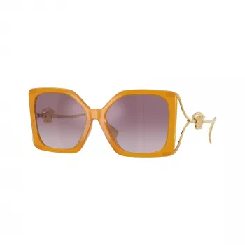 Versace VE4502U55376X sieviešu kaķa acs saulesbrilles, caurspīdīgi rozā rāmis, tumši pelēkas lēcas, 58/16/130 mm