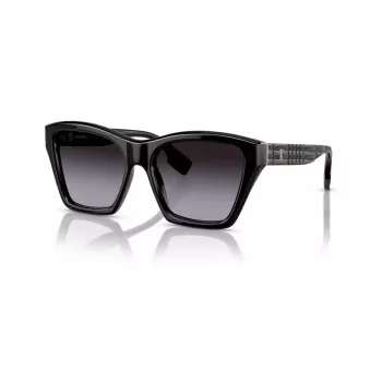 Burberry BE439130018G5 sieviešu kvadrātveida acetāta saulesbrilles, melns rāmis, pelēkas gradienta lēcas, 54mm