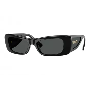 Versace sieviešu kvadrātveida saulesbrilles VE4481-GB1-87, melns rāmis, pelēkas lēcas, 54mm