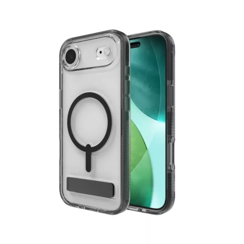 ZAGG Santa Cruz Snap KS apvalks ar statīvu iPhone Air MagSafe saderīgs (Jet Black)