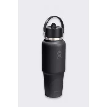 Hydro Flask 32 Oz Wide Flex Straw ceļojuma pudele (946 ml) - melna