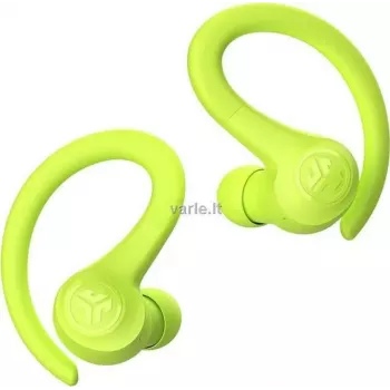 JLab GO Air Sport True Wireless austiņas ar ausu āķīšiem, Bluetooth 5.1, IP55 sviedru izturīgas, 32 stundu akumulators, dzeltenas IEUEBGAIRSPRTRYEL124