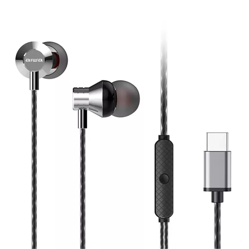 AIWA ESTM-50USB-C/SL austiņas ar mikrofonu, USB-C, sudraba