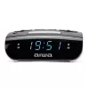 AIWA CR-15 digitālais FM pulksteņa radio ar diviem modinātājiem, LED displeju, miega taimeri - melns