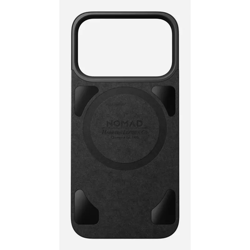 NOMAD magnētiskais ādas aizmugures vāciņš iPhone 17 Pro – saderīgs ar MagSafe, Horween āda, melns