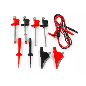HT Instruments 44100 multimetra mērķabo komplekts ar 4mm banānu spraudņiem, zondēm un 6 krokodila skavām (20A)