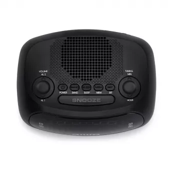 AIWA CR-09J FM pulksteņradio ar diviem modinātājiem, LED displejs, melns