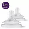 Philips Avent Natural Response zīdaiņu pudelīšu knupīši, ātra plūsma, 3m+, 2 gab., silikons, caurspīdīgi
