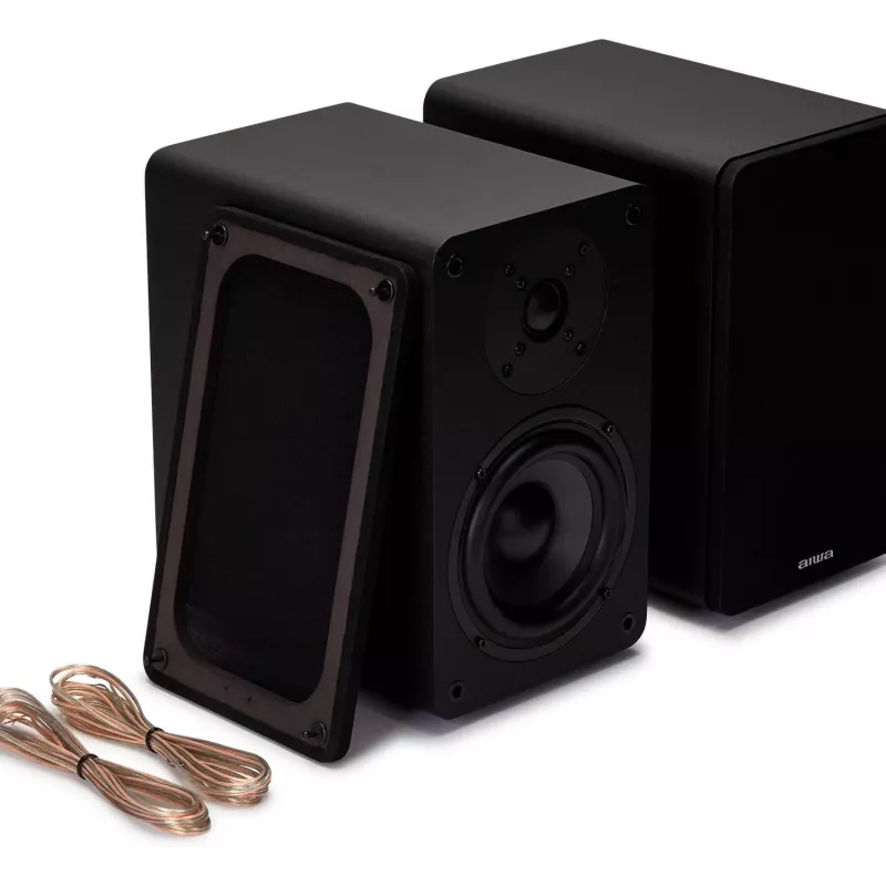 AIWA Hi-Fi 2.0 aktīvās plauktu skaļruņi 2x70W RMS, melni