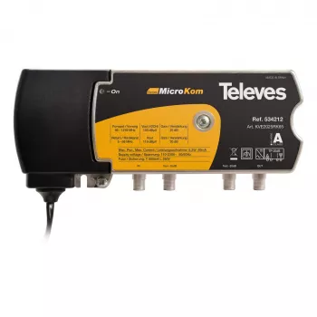 Televes KVE2025RK65 platjoslas pastiprinātājs 20/25dB ar atgriezenisko kanālu 5-65MHz 20dB (534212)