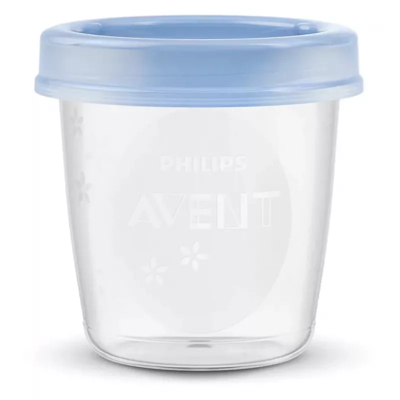 Philips Avent krūts piena un ēdiena uzglabāšanas trauciņi 180 ml (5 gab.) ar vāciņiem