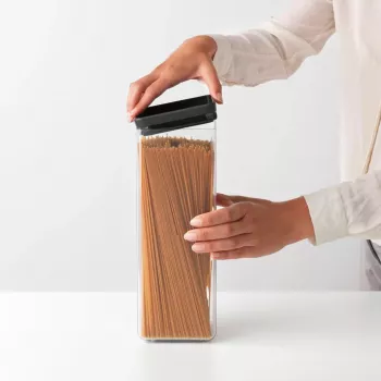 Brabantia kvadrātveida pārtikas uzglabāšanas trauks 2,5L tumši pelēks
