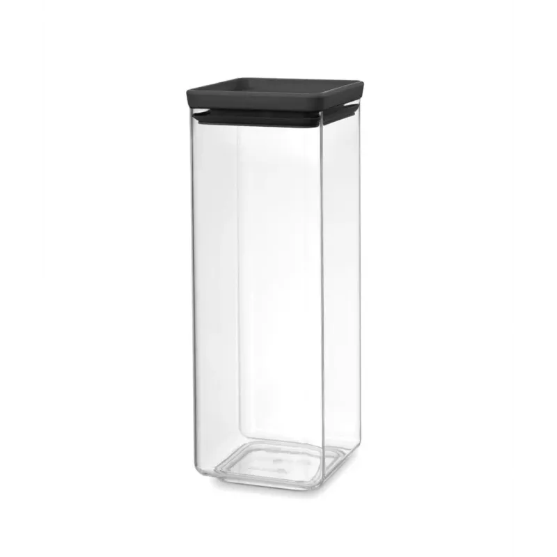 Brabantia kvadrātveida pārtikas uzglabāšanas trauks 2,5L tumši pelēks