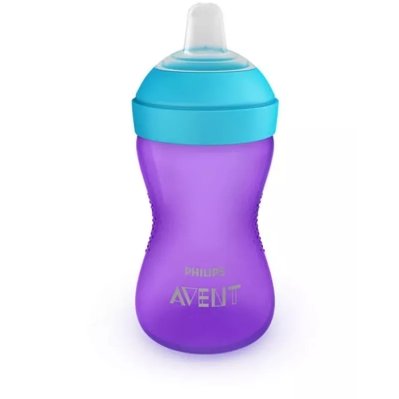 Philips AVENT My Grippy mīkstā snīpja treniņkrūze 300 ml, 9m+, purpura