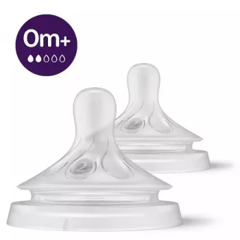 Philips Avent Natural Response zīdaiņu pudelīšu knupīši, lēna plūsma, 0M+, 2 gab., silikons