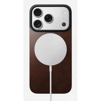 NOMAD magnētiskā ādas aizmugure iPhone 17 Pro ar MagSafe saderību, Horween āda, lauku brūna