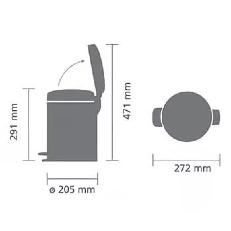 Brabantia NewIcon 5L pedāļa atkritumu tvertne Brilliant Steel