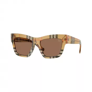 Burberry BE4449F414673 sieviešu kaķa acs saulesbrilles tumši Havana brūns gradients 53mm