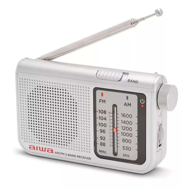 AIWA RS-55/SL pārnēsājams analogais AM/FM kabatas radio, pelēks