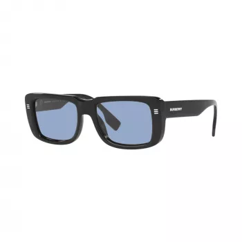 Burberry BE4376U300172 vīriešu kvadrātveida saulesbrilles, melns rāmis, tumši pelēkas lēcas, 55mm