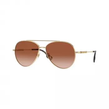 Burberry BE3147-110913 sieviešu kaķa acs saulesbrilles, bāli zelta rāmis, brūnas gradienta lēcas, 58mm
