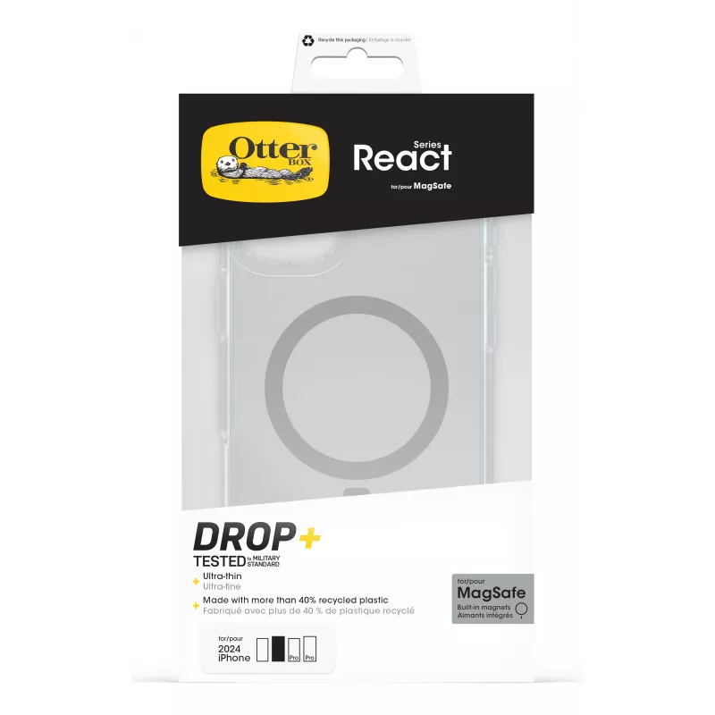 OtterBox React MagSafe apvalks Apple iPhone 16 Plus - caurspīdīgs