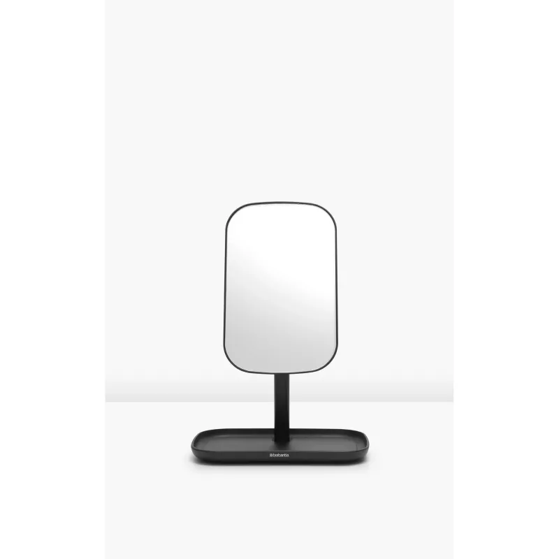 Brabantia ReNew pie sienas stiprināms spogulis ar plauktu, tumši pelēks