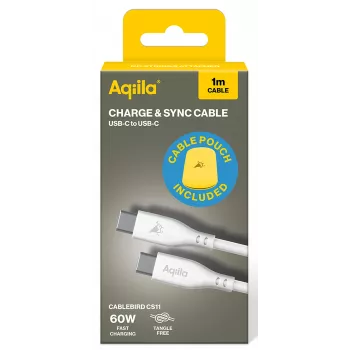 AQIILA Cablebird CS11 USB-C uz USB-C uzlādes un sinhronizācijas kabelis 1m 60W melns AQCBPBIC1SI812