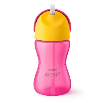 Philips Avent salmiņu krūzīte ar elastīgu salmiņu, 300 ml, 12m+, rozā