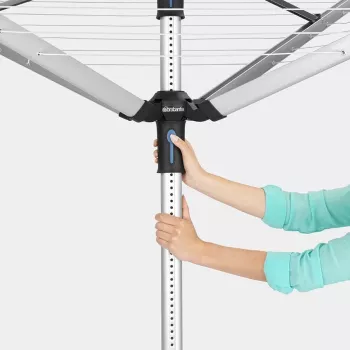 Brabantia rotējošais veļas žāvētājs Lift-O-Matic 50 m, metāliski pelēks
