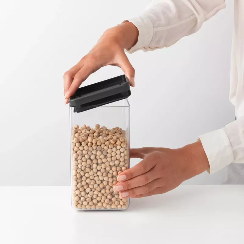 Brabantia Make & Take taisnstūra pārtikas uzglabāšanas trauks 1,6 L tumši pelēks