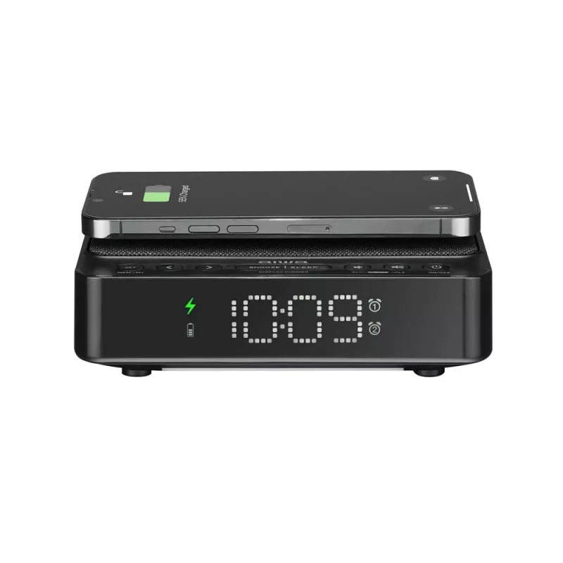AIWA CR-30/BK digitālais modinātājs ar LED displeju, FM/PLL radio, melns
