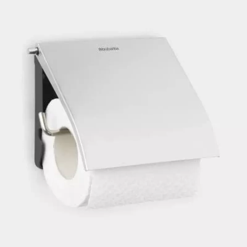 Brabantia 385322 pie sienas montējams tualetes papīra turētājs, matēts tērauds