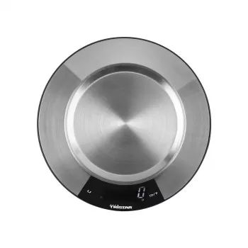 Tristar KW-2453 Digitālie virtuves svari ar nerūsējošā tērauda bļodu, 5 kg ietilpība, 1 g precizitāte, LCD displejs, Tares funkcija, Sudraba
